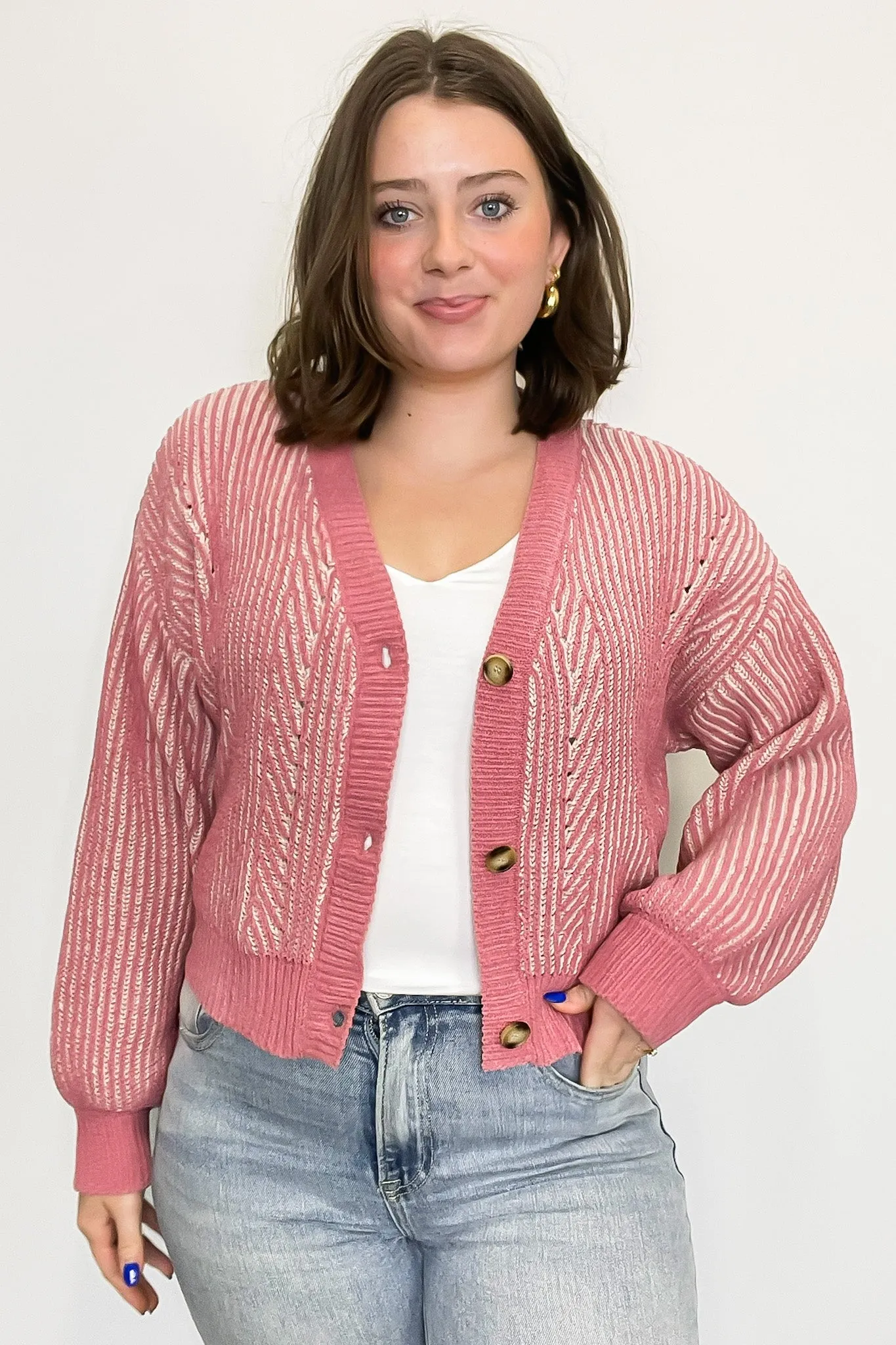 Signature Sunday Two Tone Button Down Cardigan - FINAL SALE sold by Madison + Mallory product image thumbnail 4