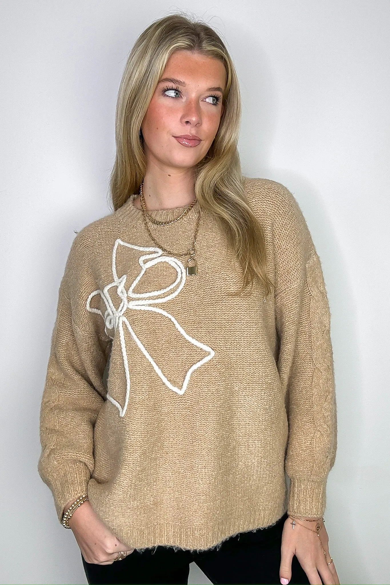 Charmed Bow Knit Sweater - FINAL SALE sold by Madison + Mallory product image thumbnail 4