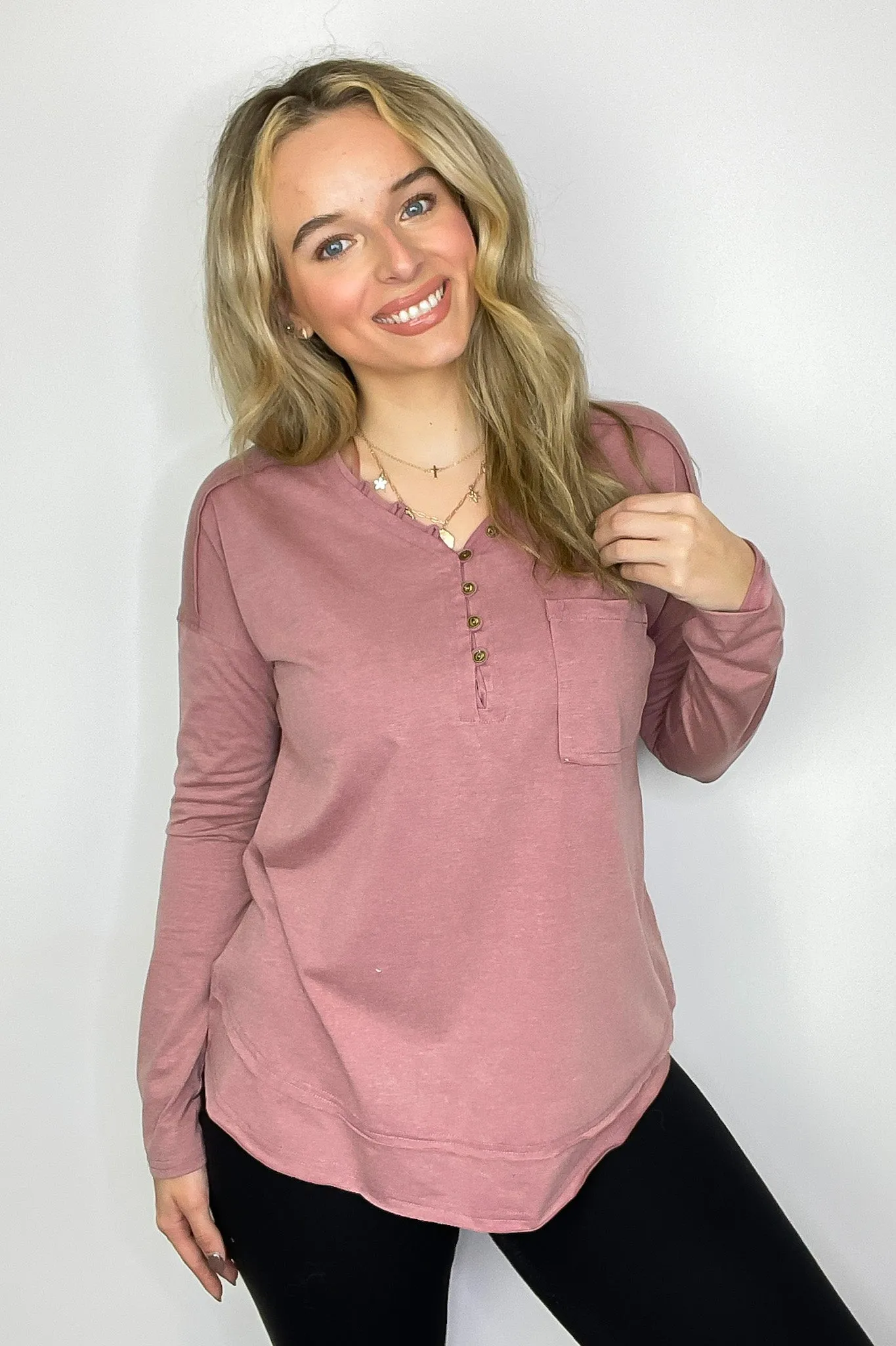 Robyn Mineral Washed Henley Top - FINAL SALE sold by Madison + Mallory product image thumbnail 4