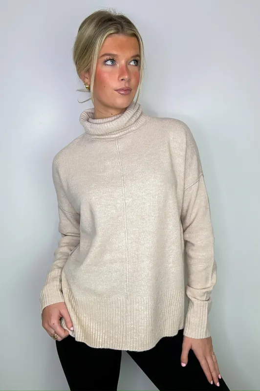 Perfect Coziness Turtleneck Front Seam Sweater - FINAL SALE sold by Madison + Mallory