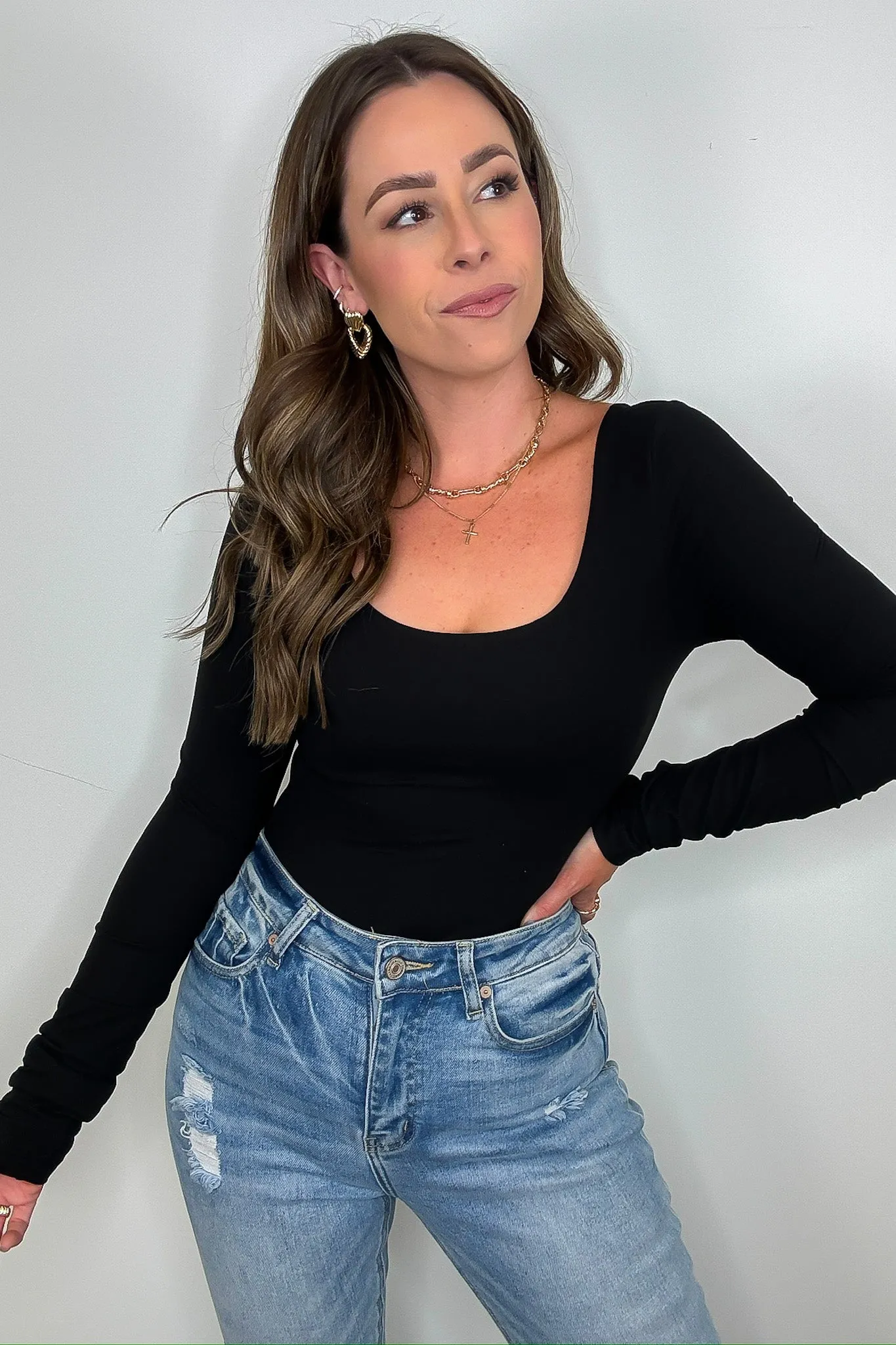 Emma Butter Soft Round Neck Long Sleeve Top - FINAL SALE sold by Madison + Mallory product image thumbnail 5