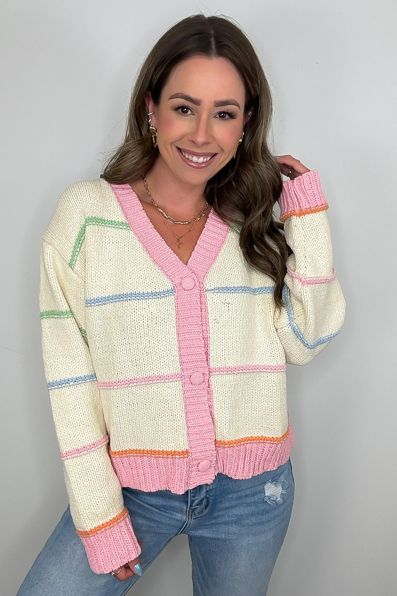 Arienne Striped Button Down Cardigan - FINAL SALE sold by Madison + Mallory product image thumbnail 4