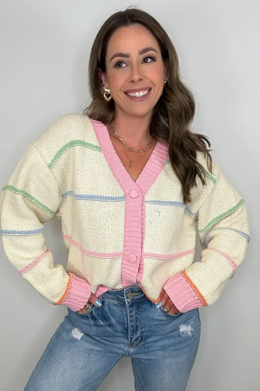 Arienne Striped Button Down Cardigan - FINAL SALE sold by Madison + Mallory