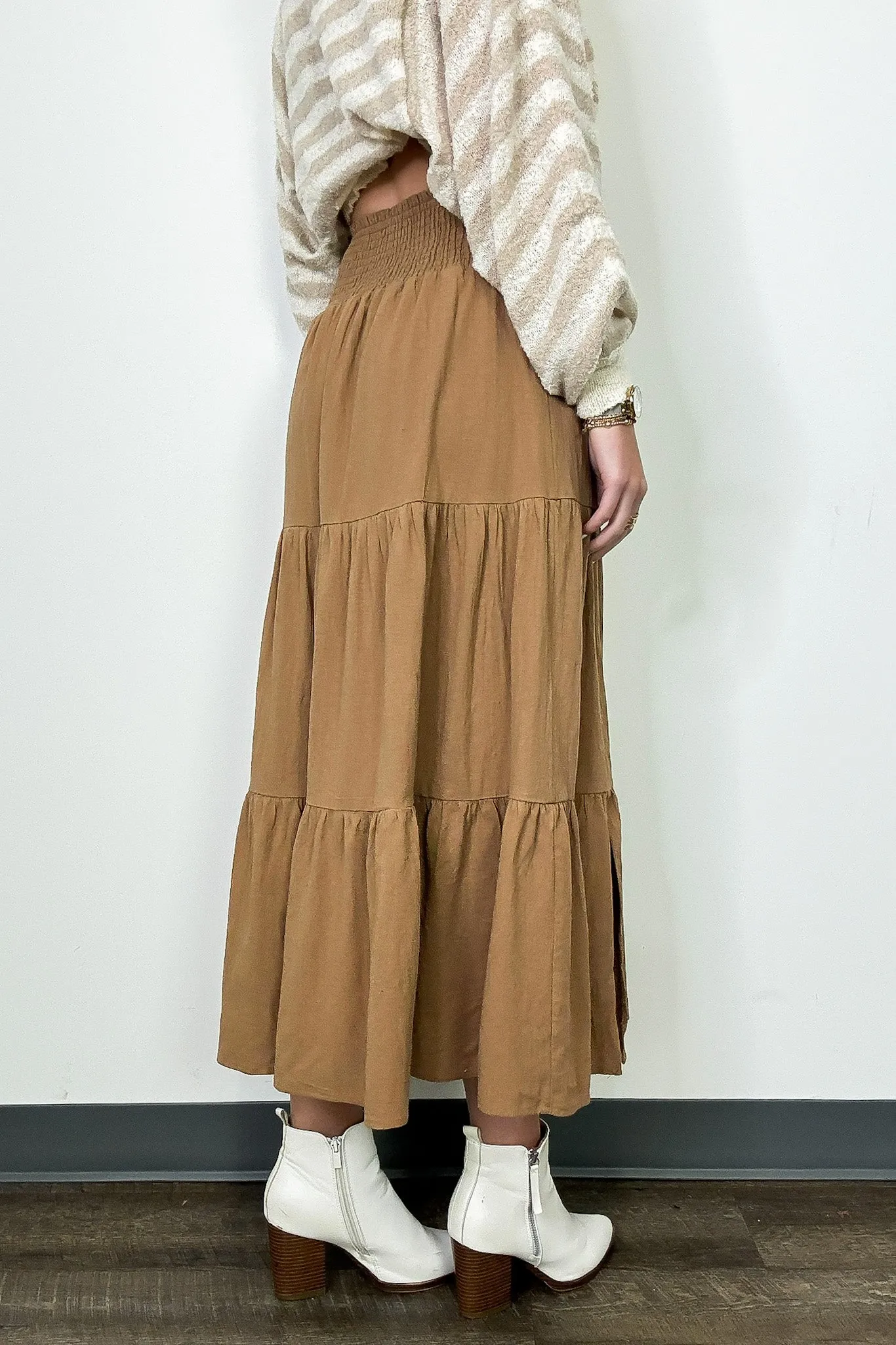 Luxe Drift Tiered Midi Skirt - FINAL SALE sold by Madison + Mallory product image thumbnail 5