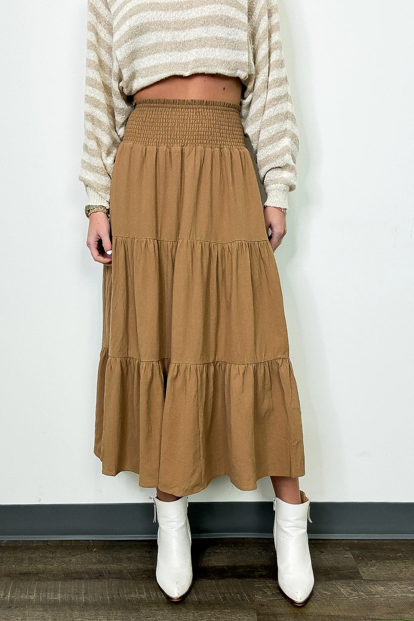 Luxe Drift Tiered Midi Skirt - FINAL SALE sold by Madison + Mallory product image thumbnail 3