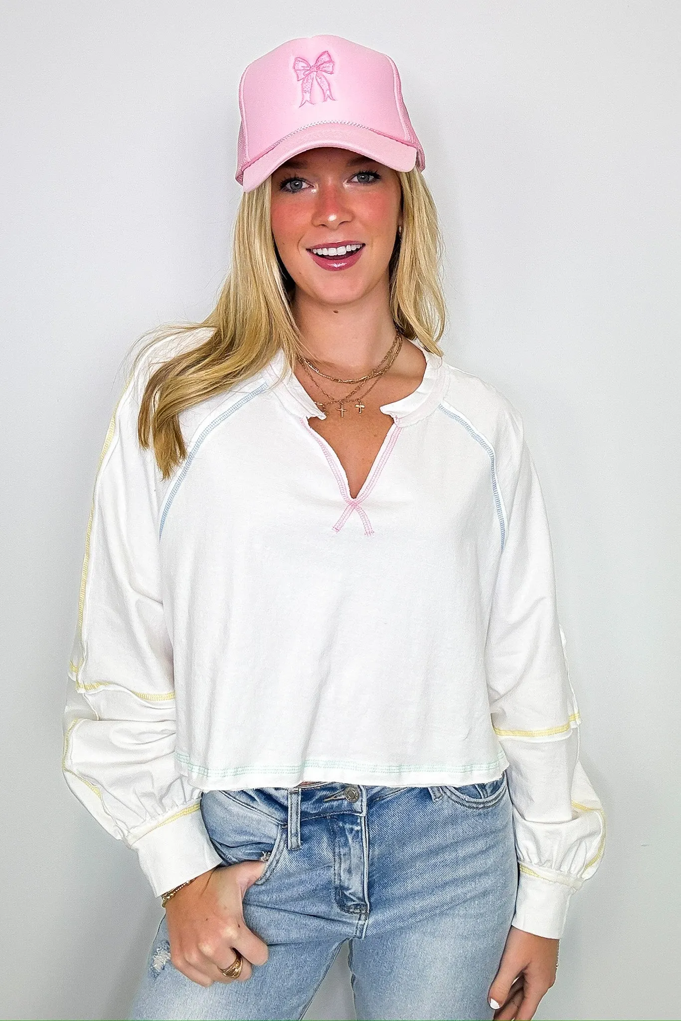 Liliane V-Neck Contrast Top - FINAL SALE sold by Madison + Mallory product image thumbnail 4