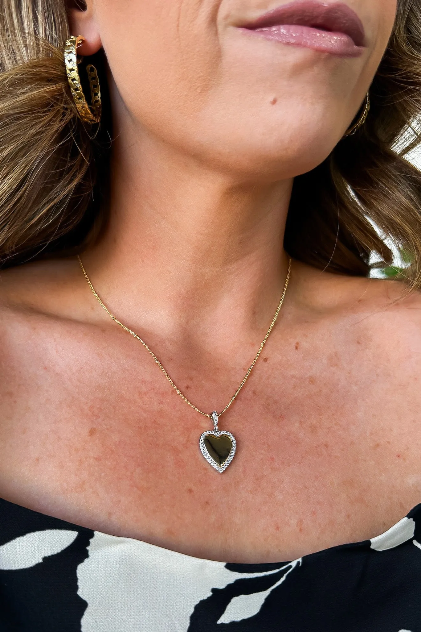 Two Tone Heart Beaded Necklace sold by Madison + Mallory product image thumbnail 4