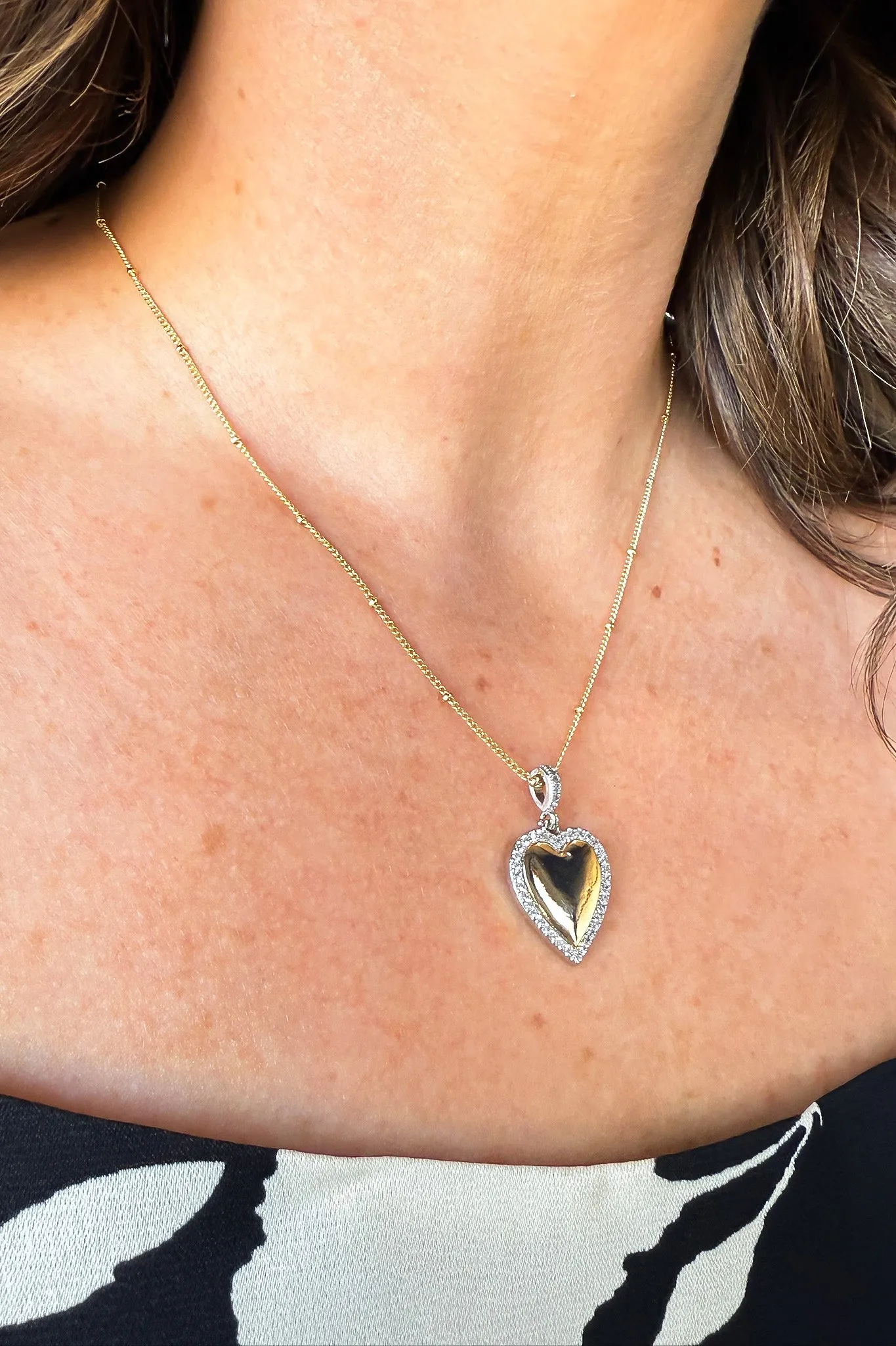 Two Tone Heart Beaded Necklace sold by Madison + Mallory product image thumbnail 5