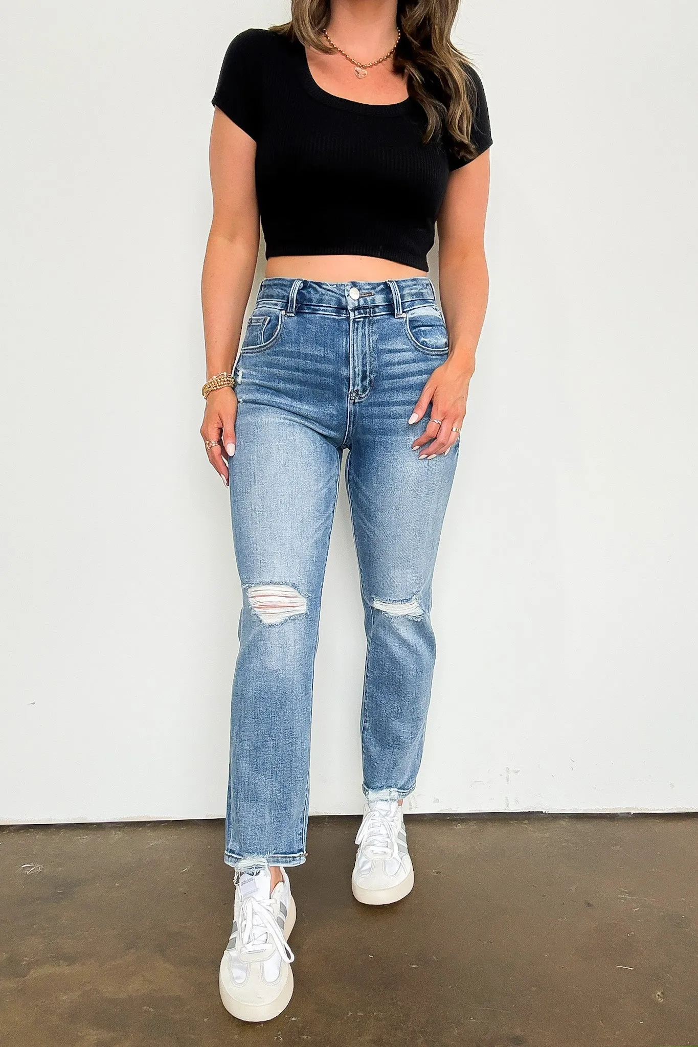 Sleek Horizons High Rise Crop Straight Jeans - FINAL SALE sold by Madison + Mallory product image thumbnail 3