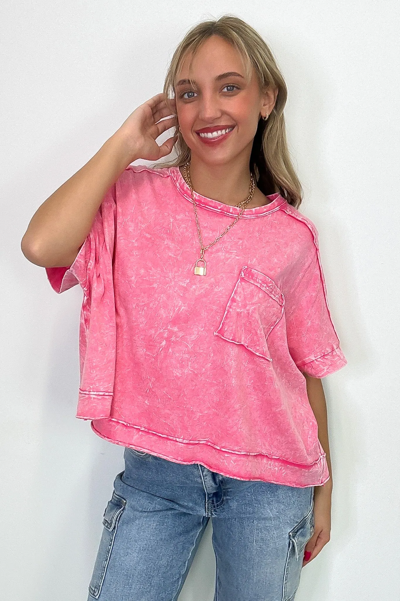 Vivid Aura Mineral Wash Oversized Tee - FINAL SALE sold by Madison + Mallory product image thumbnail 4