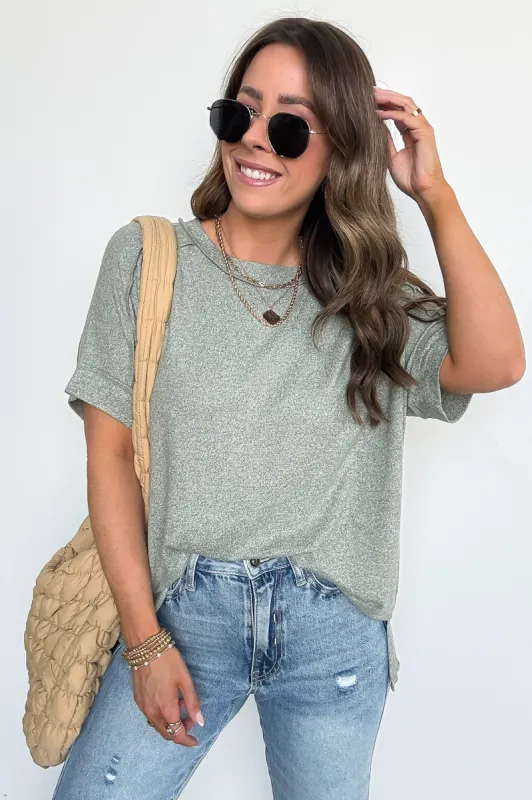 Sunday Muse Melange High Low Tee - BACK IN STOCK sold by Madison + Mallory