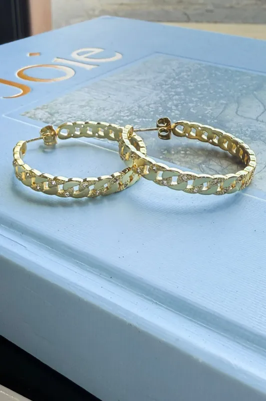 24k Gold Plated Cuban Hoops sold by Madison + Mallory