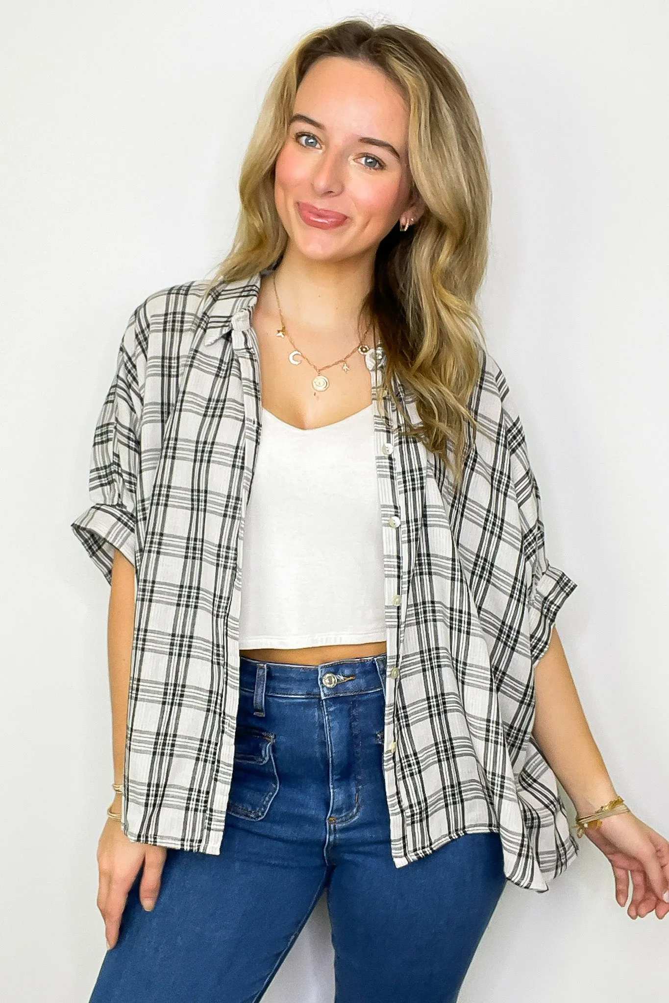 Zoe Plaid Dolman Sleeve Top - FINAL SALE sold by Madison + Mallory product image thumbnail 4