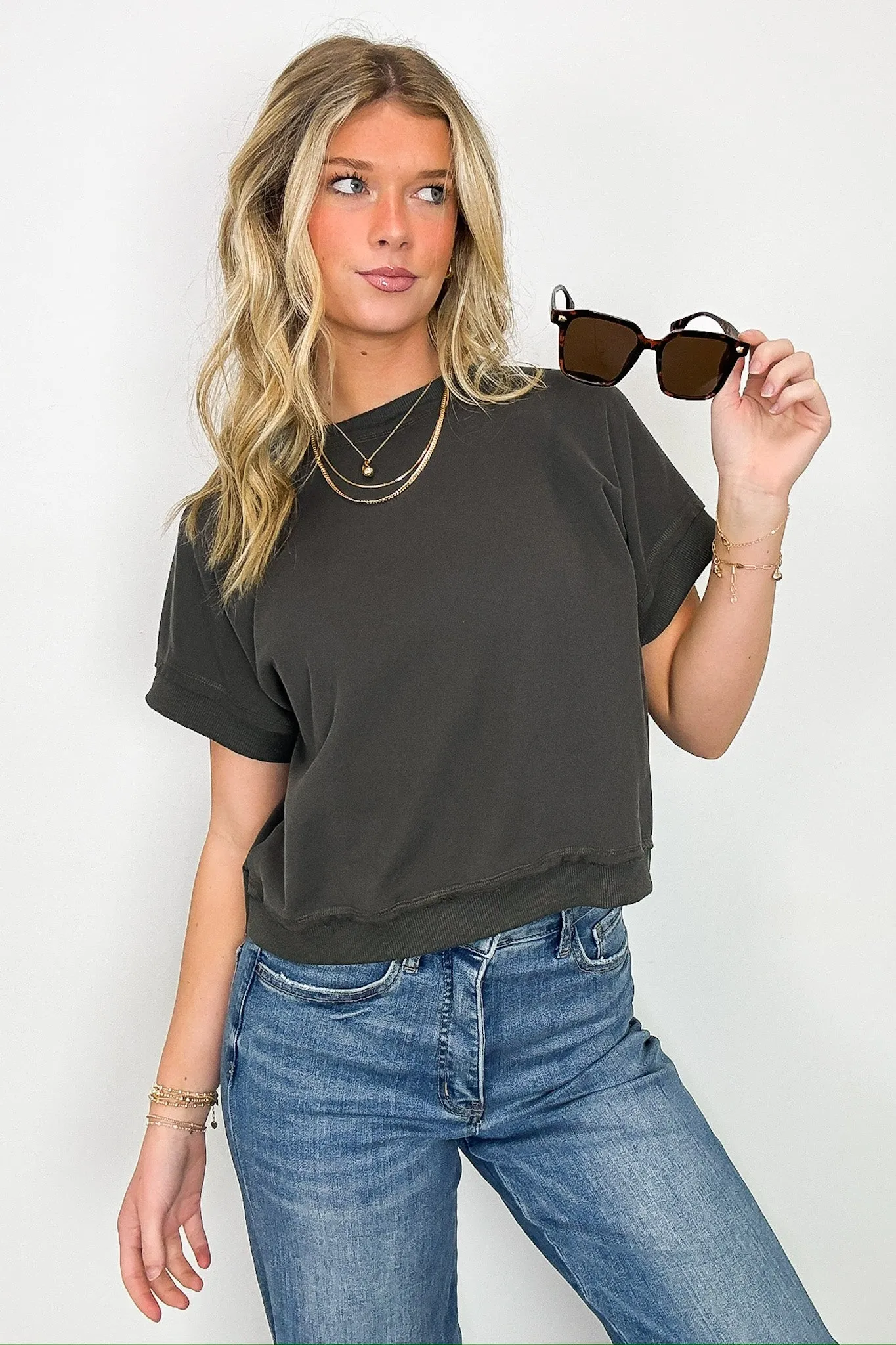 Corie Crewneck Short Sleeve Top - FINAL SALE sold by Madison + Mallory