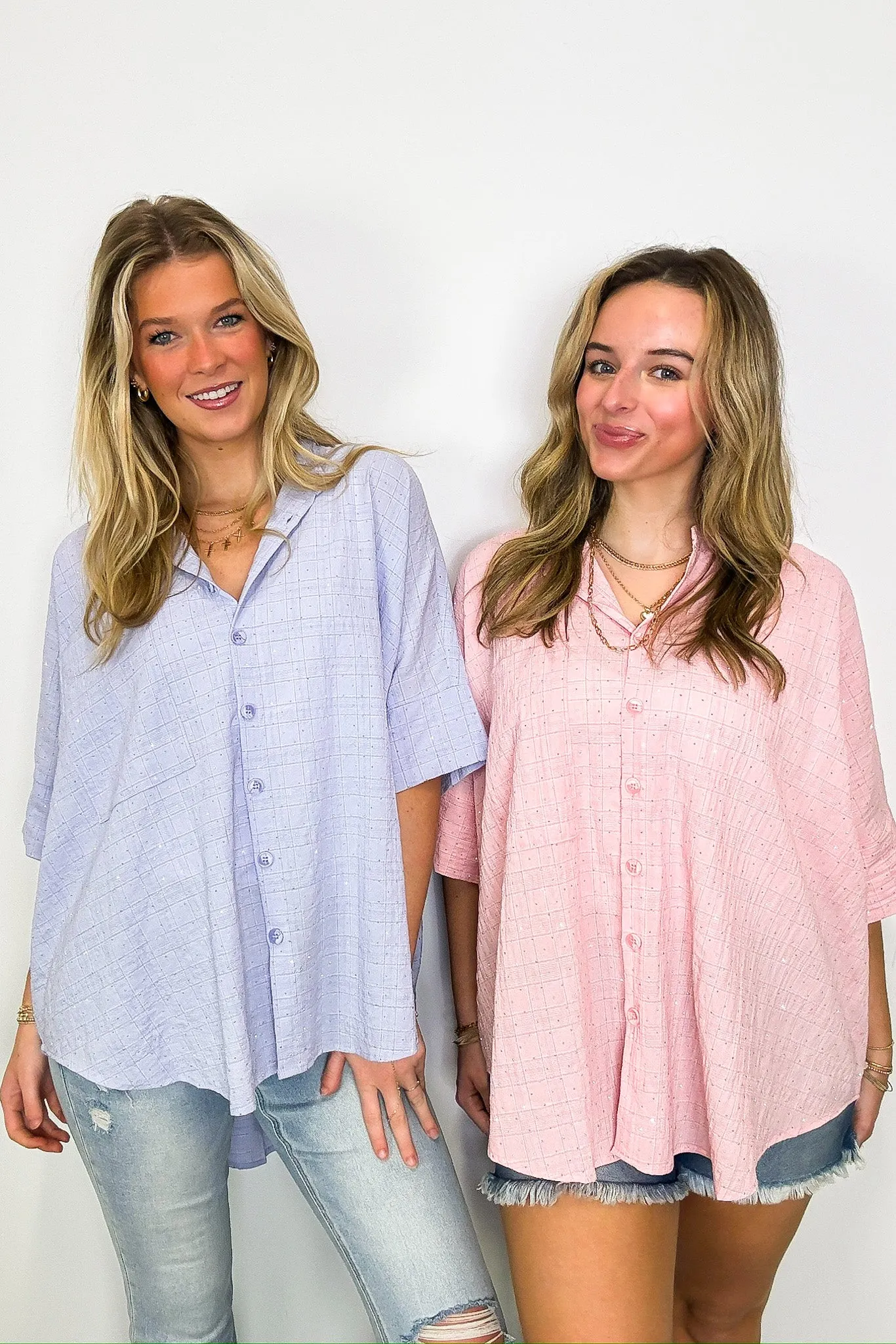 Crowd Pleaser Rhinestone Embellished Button Down Top - FINAL SALE sold by Madison + Mallory