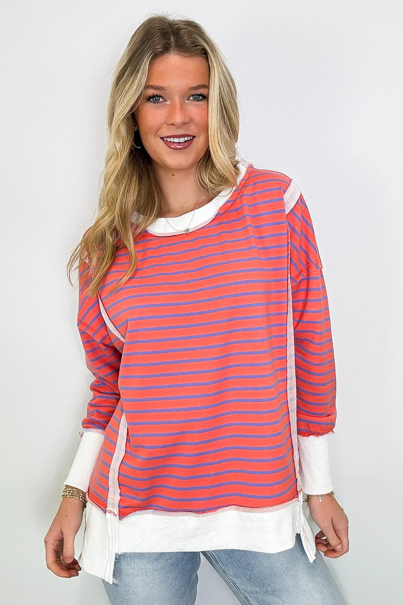 Livie Striped Relaxed Fit Pullover - FINAL SALE sold by Madison + Mallory product image thumbnail 2