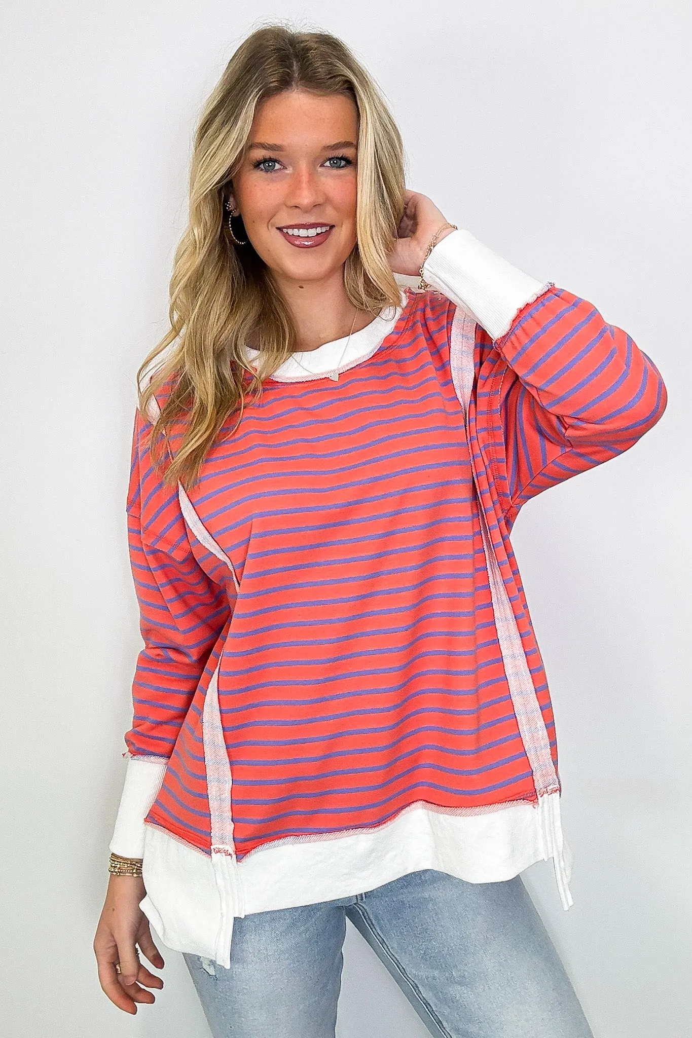 Livie Striped Relaxed Fit Pullover - FINAL SALE sold by Madison + Mallory product image thumbnail 5