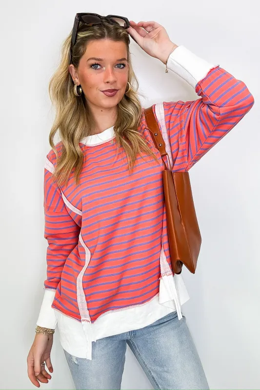 Livie Striped Relaxed Fit Pullover - FINAL SALE made by white birch