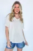 Lanai V-Neck Crochet Top - FINAL SALE sold by Madison + Mallory