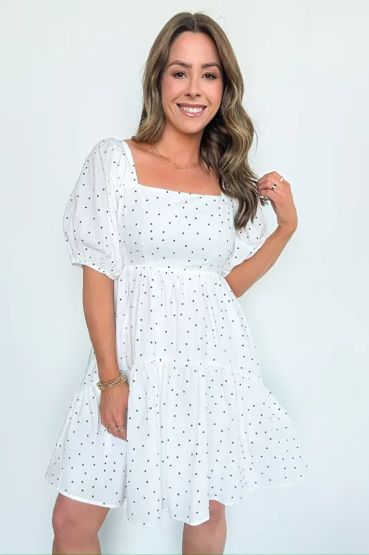 Calista Square Neck Dot Dress - FINAL SALE sold by Madison + Mallory