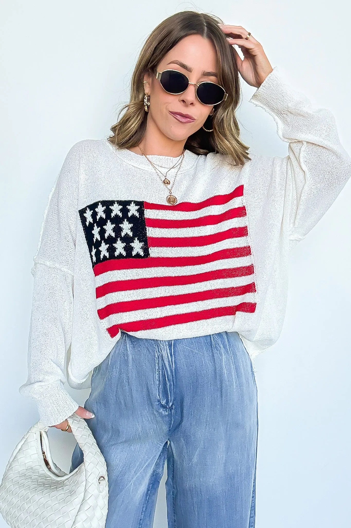 Freedom Ring American Flag Knit Sweater - FINAL SALE sold by Madison + Mallory product image thumbnail 2