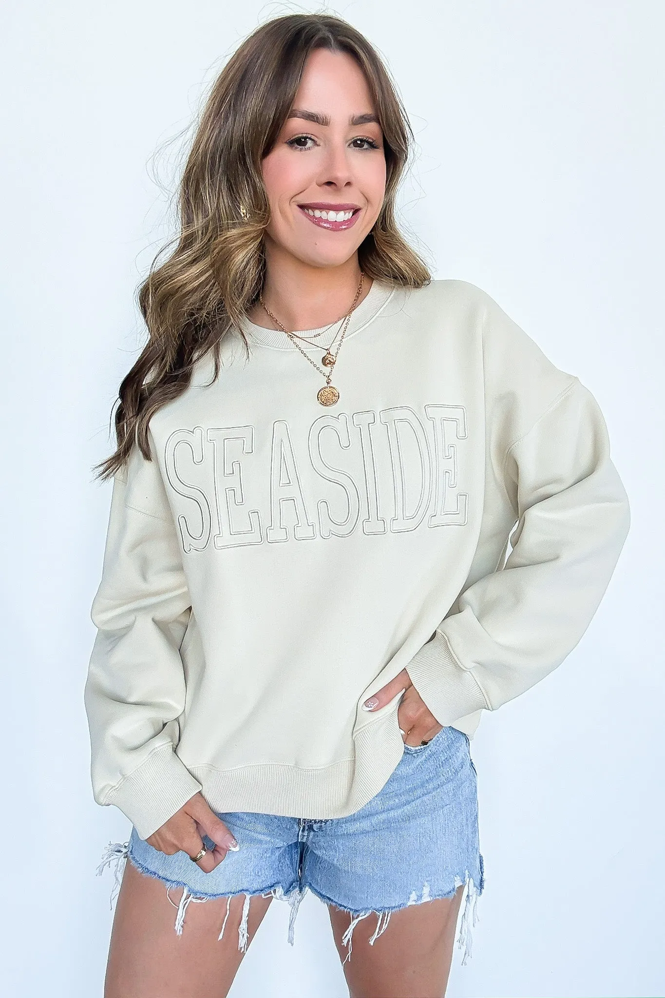 SEASIDE Embroidered Graphic Pullover - FINAL SALE sold by Madison + Mallory product image thumbnail 4