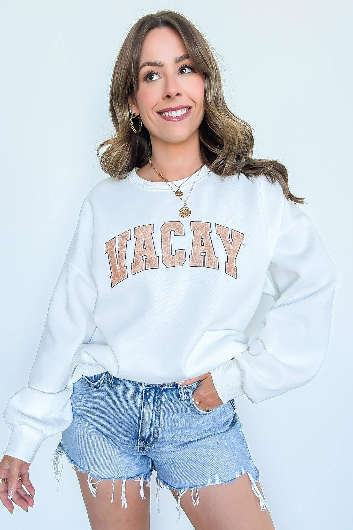 VACAY Graphic Patch Pullover Sweatshirt - FINAL SALE sold by Madison + Mallory product image thumbnail 2