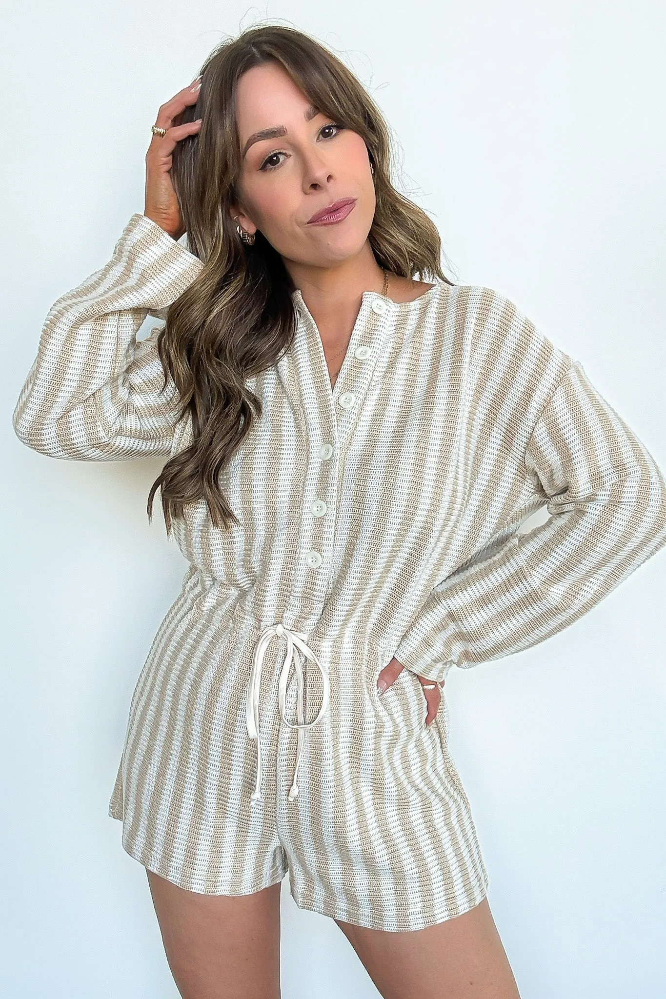 Relaxed Attitude Knit Striped Romper - FINAL SALE sold by Madison + Mallory product image thumbnail 2