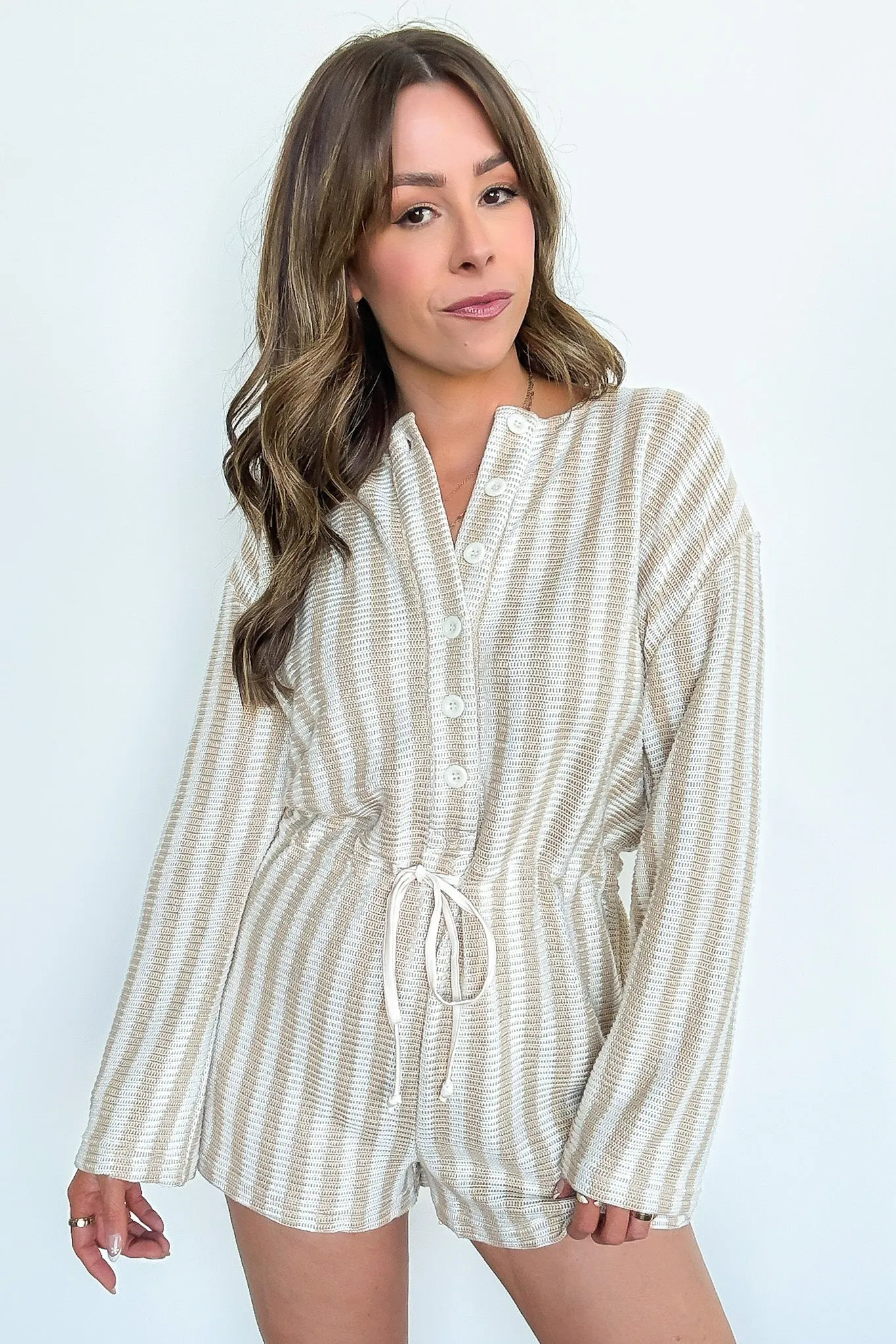 Relaxed Attitude Knit Striped Romper - FINAL SALE sold by Madison + Mallory product image thumbnail 4