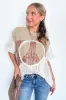 Far Out Peace Sign Contrast Top - FINAL SALE sold by Madison + Mallory