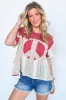 Far Out Peace Sign Contrast Top - FINAL SALE sold by Madison + Mallory