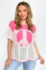 Far Out Peace Sign Contrast Top - FINAL SALE sold by Madison + Mallory
