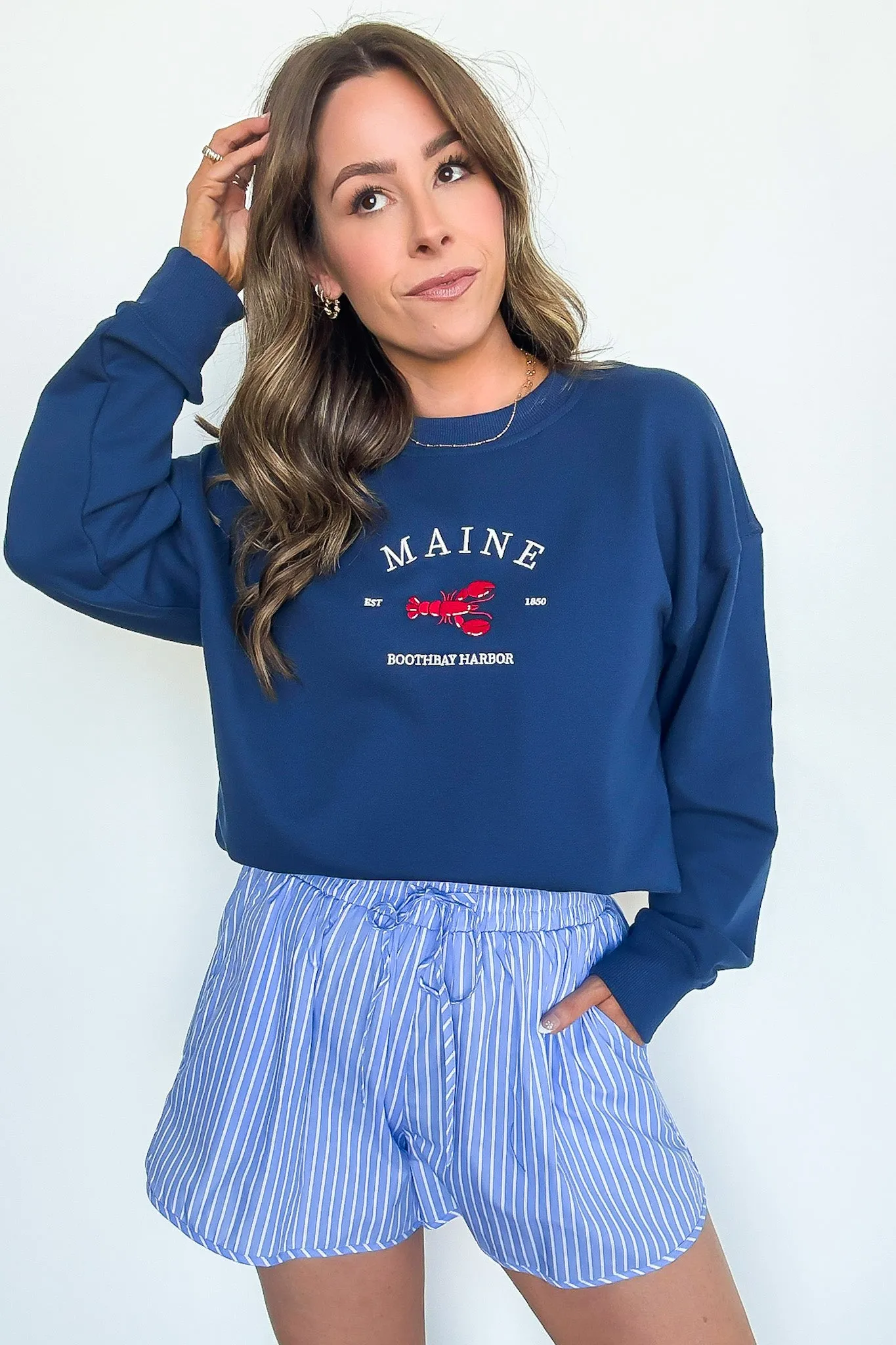 Maine Boothbay Harbor Embroidered Pullover - FINAL SALE sold by Madison + Mallory