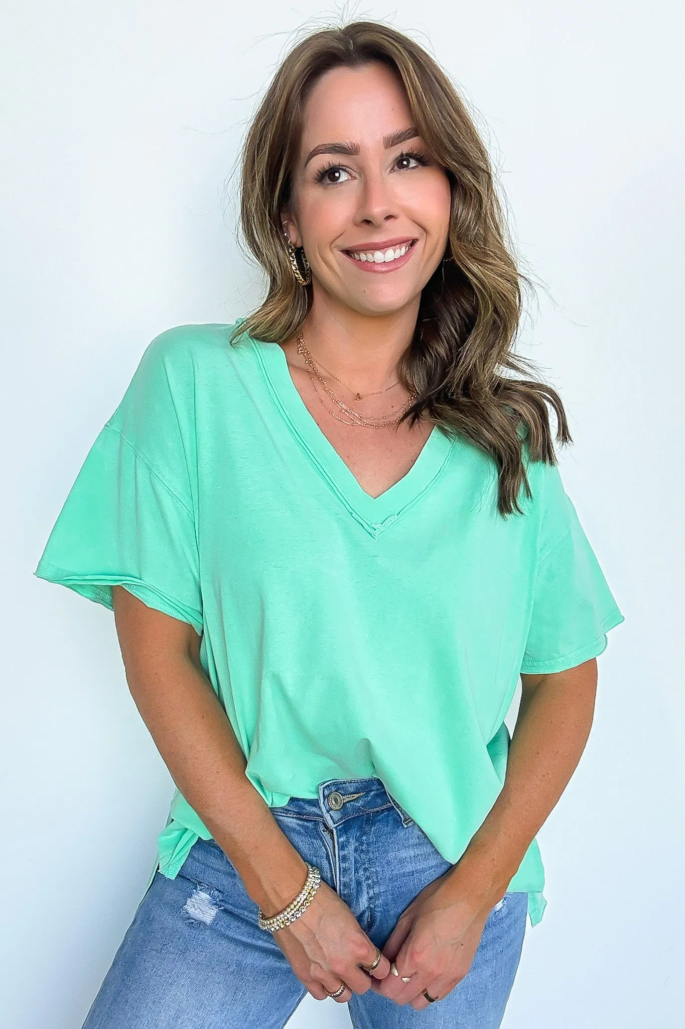 Cecily V-Neck Short Sleeve Top - BACK IN STOCK sold by Madison + Mallory product image thumbnail 5