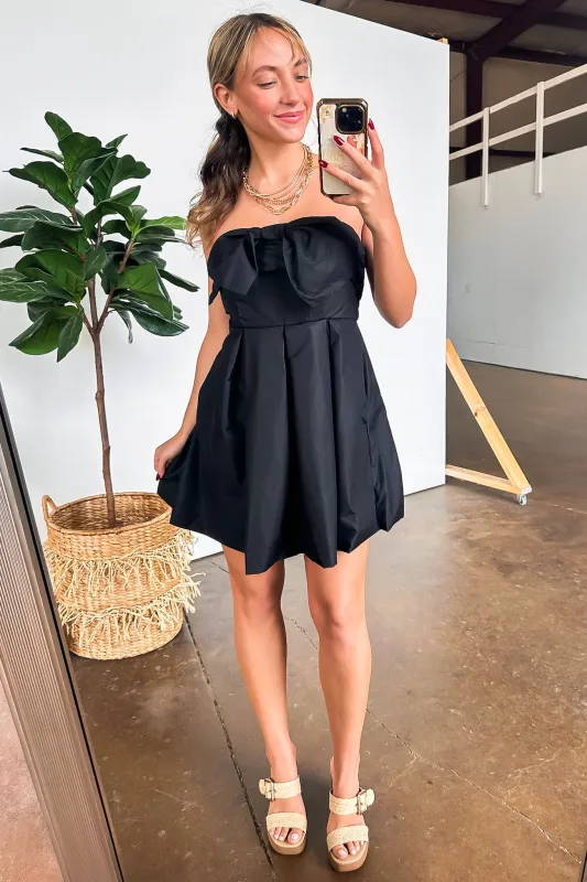 Suave Mood Bow Balloon Hem Strapless Dress - FINAL SALE sold by Madison + Mallory