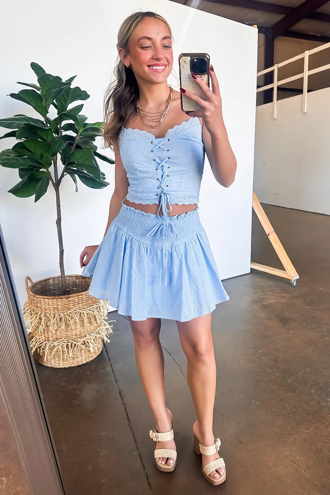Dreamy Impression Eyelet Lace Up Top - FINAL SALE sold by Madison + Mallory product image thumbnail 4