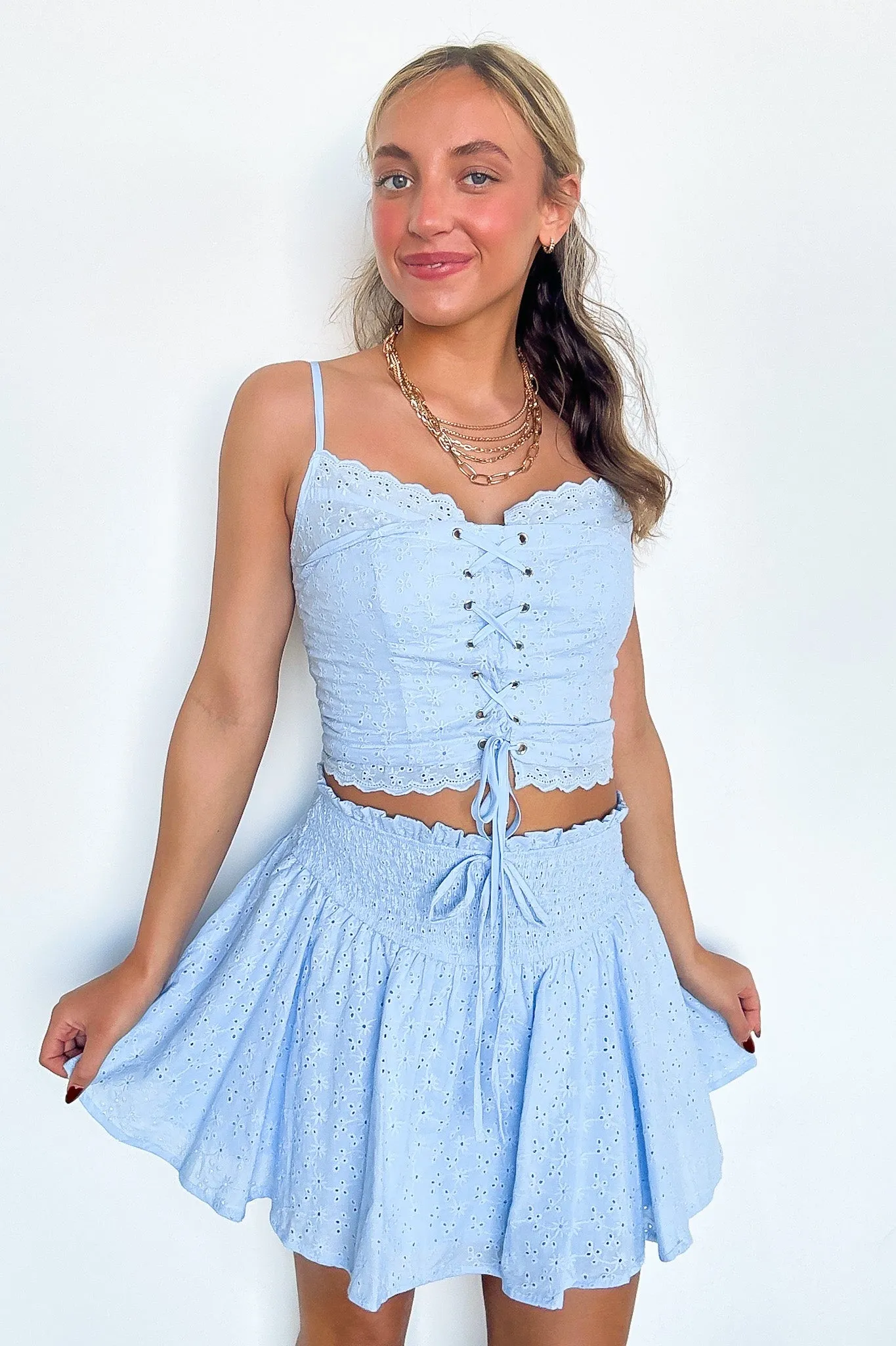 Dreamy Impression Eyelet Smocked Skirt - FINAL SALE sold by Madison + Mallory product image thumbnail 2