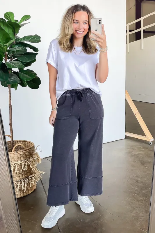 Ashby Mineral Wash Wide Leg Pants - FINAL SALE sold by Madison + Mallory