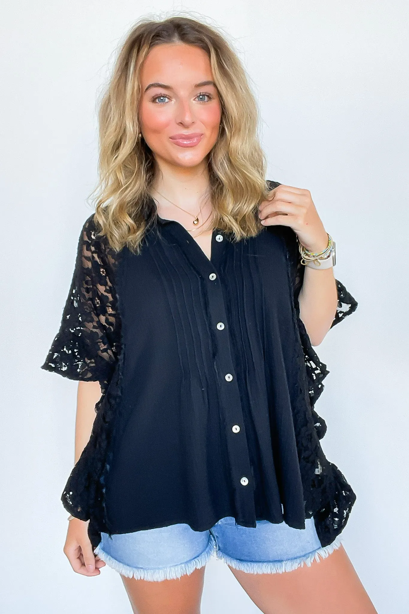 Love Interest Lace Button Down Top - FINAL SALE sold by Madison + Mallory product image thumbnail 5