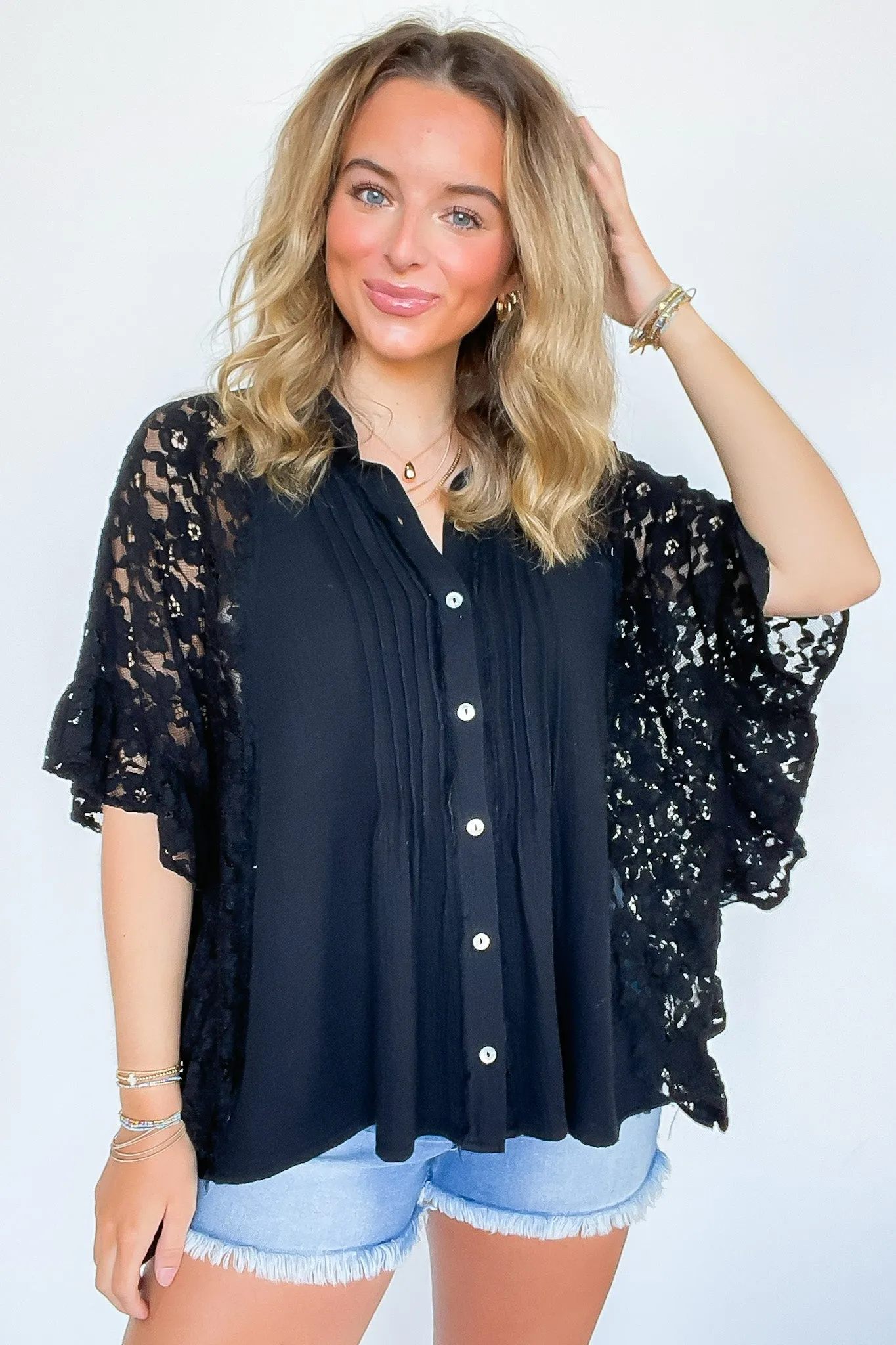 Love Interest Lace Button Down Top - FINAL SALE sold by Madison + Mallory product image thumbnail 3