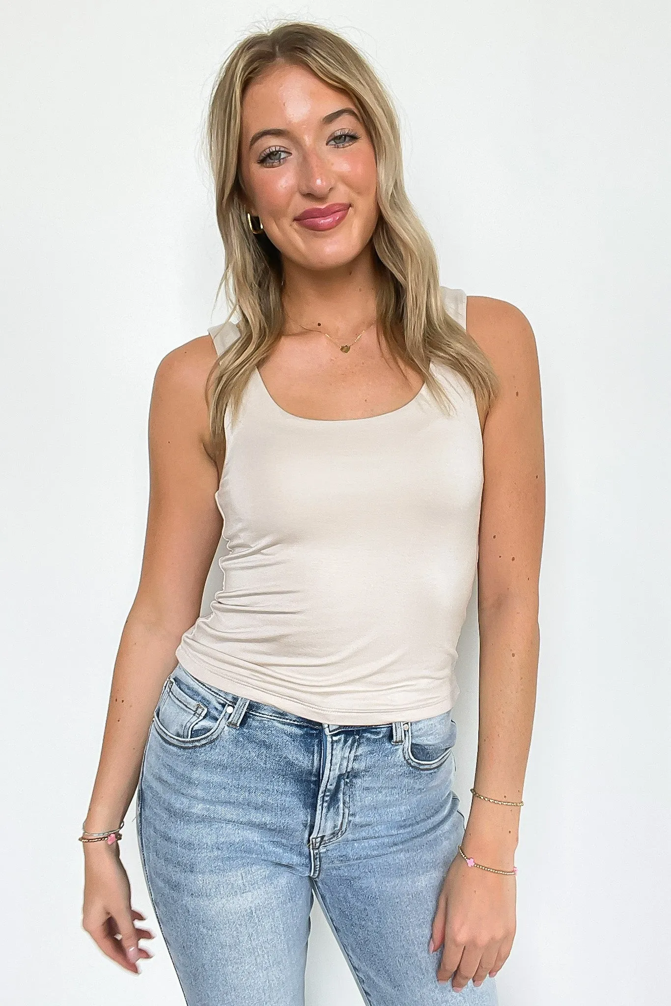 Nicola Double Layer Round Neck Tank Top sold by Madison + Mallory product image thumbnail 4