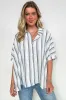 Mirina Oversized Striped Button Down Top - BACK IN STOCK sold by Madison + Mallory