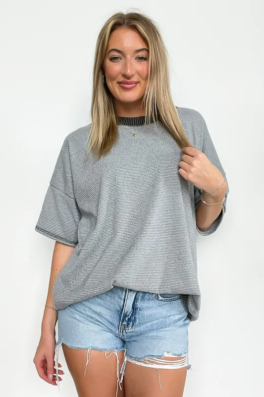 Cerise Striped Relaxed Fit Top - BACK IN STOCK sold by Madison + Mallory