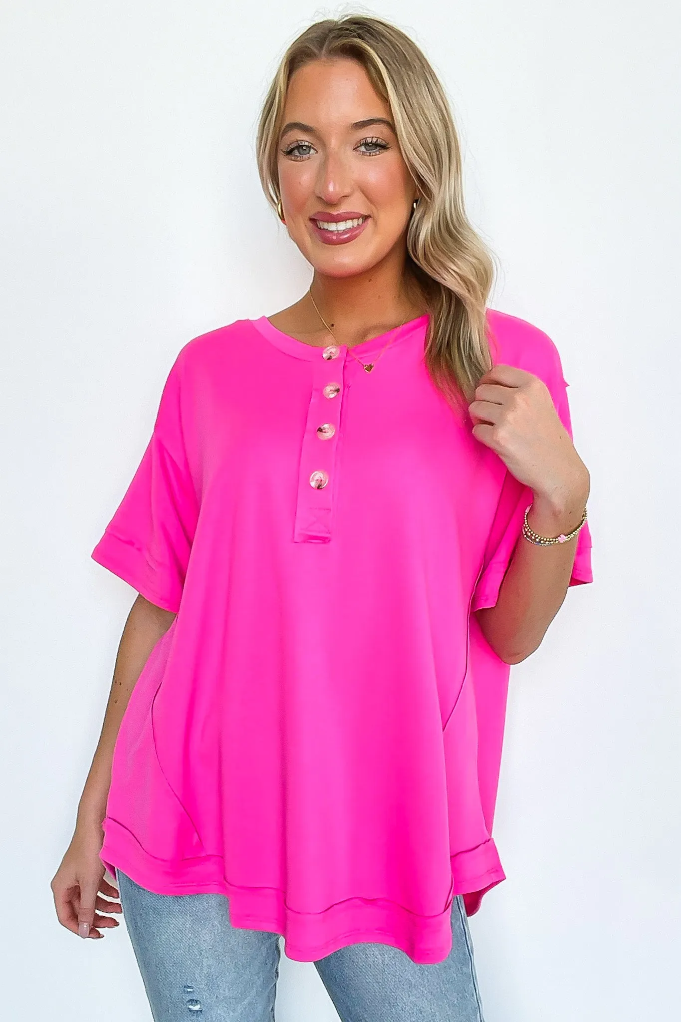 Laylia Relaxed Henley Button Top - FINAL SALE sold by Madison + Mallory product image thumbnail 2