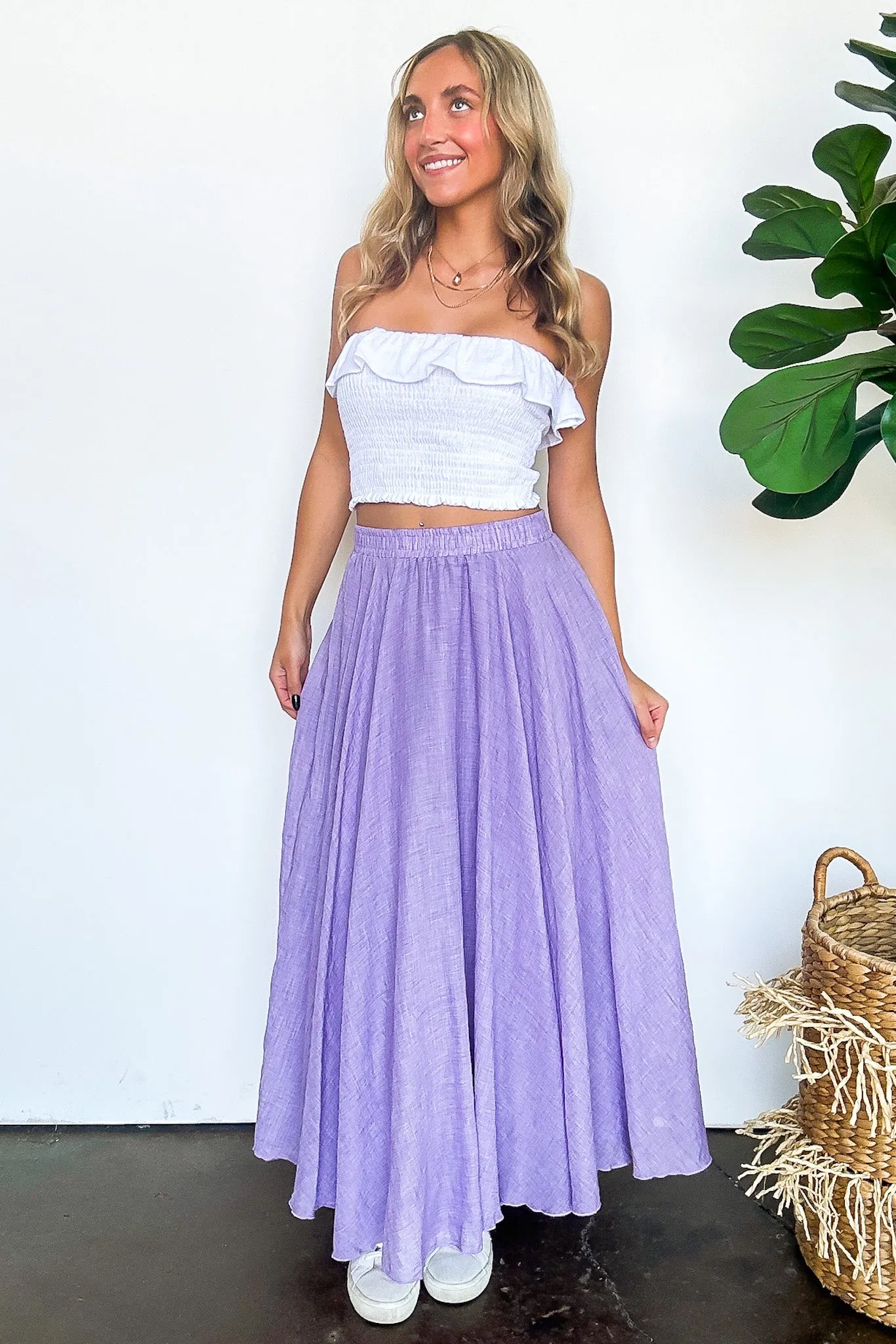 Julianna High Waist Woven Maxi Skirt - FINAL SALE sold by Madison + Mallory product image thumbnail 3