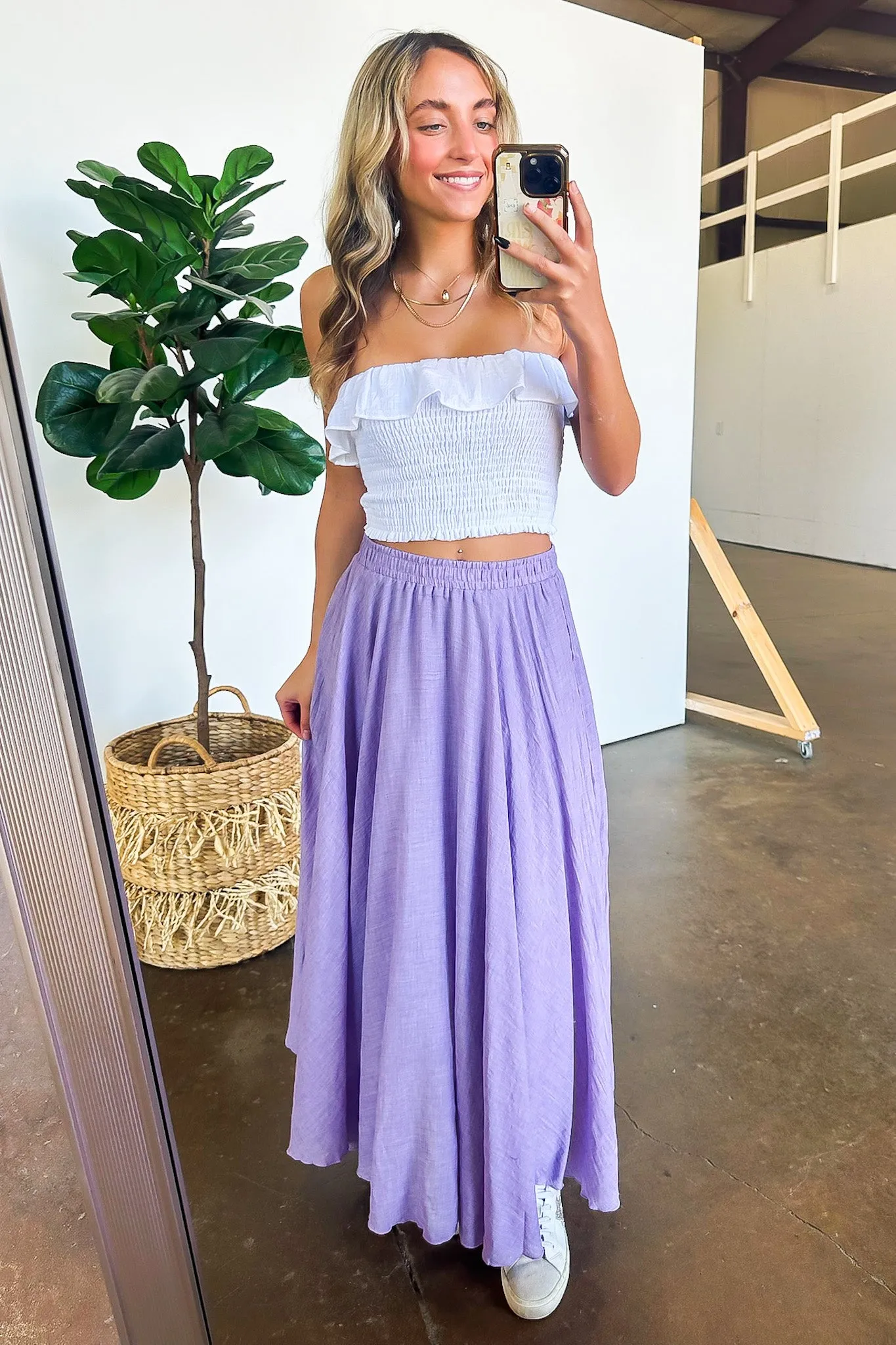 Julianna High Waist Woven Maxi Skirt - FINAL SALE sold by Madison + Mallory product image thumbnail 5