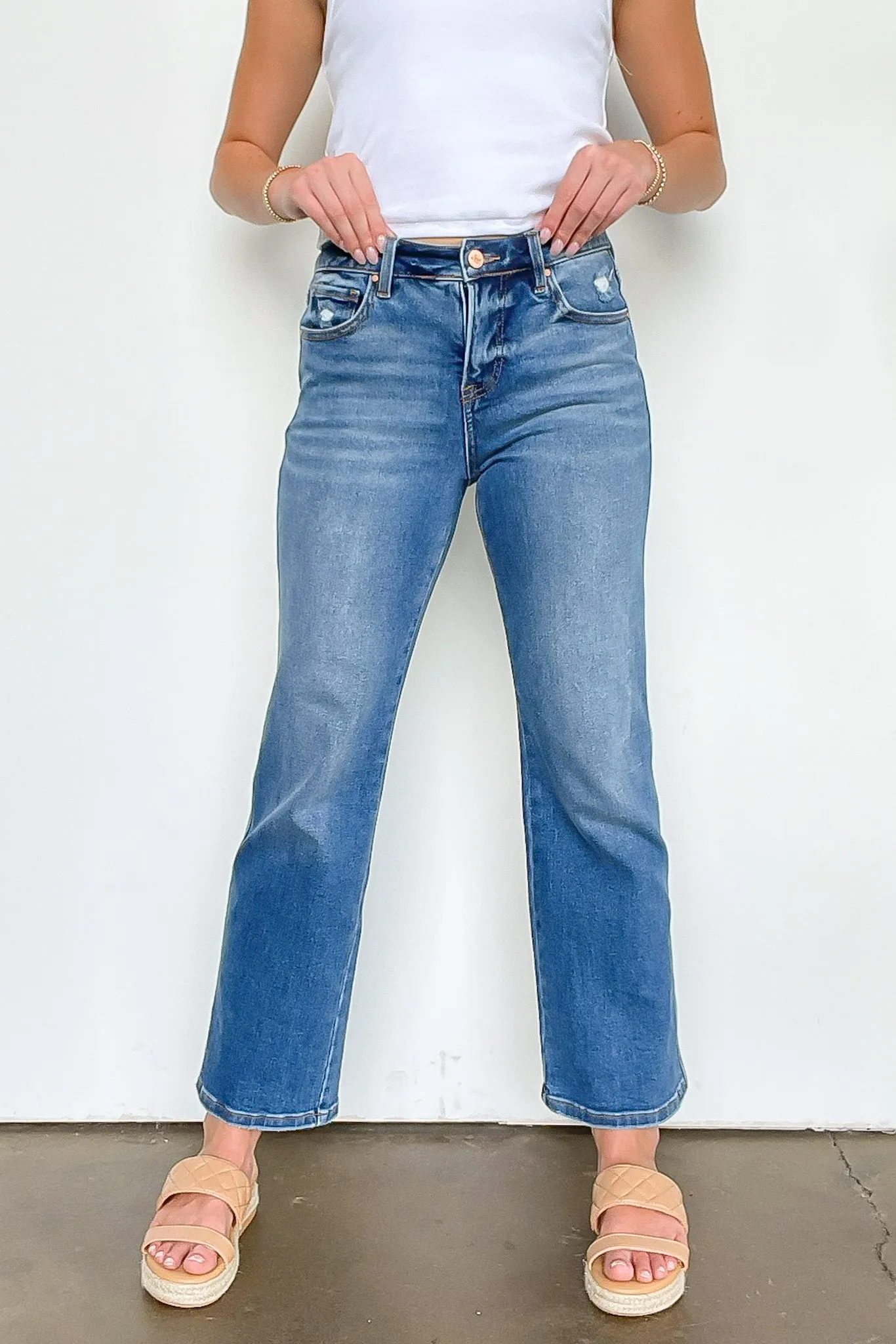 Lyra Tummy Control High Rise Ankle Straight Jeans - FINAL SALE sold by Madison + Mallory product image thumbnail 4
