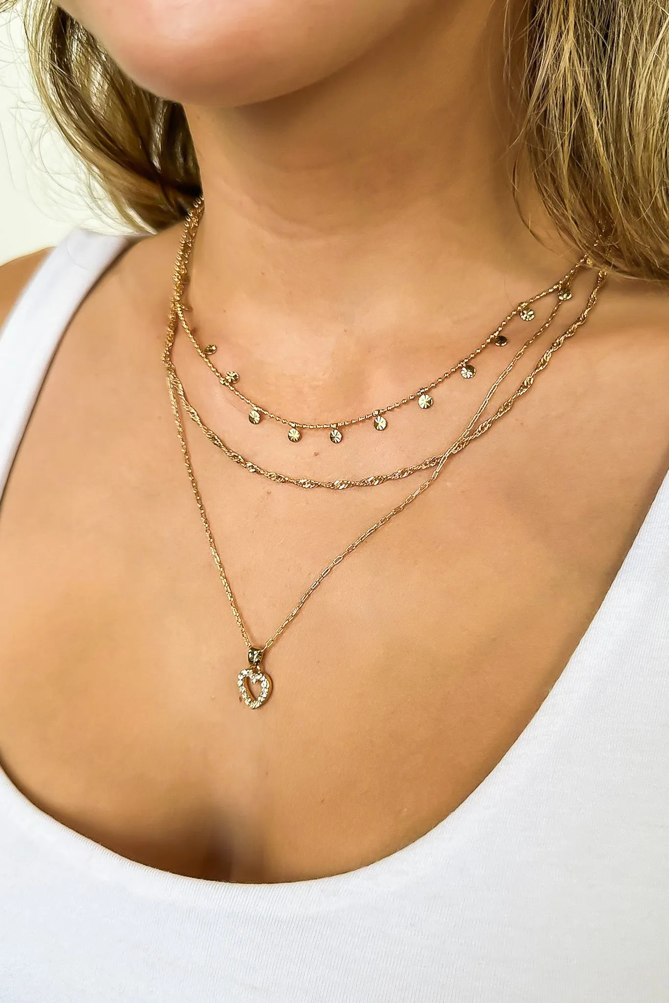 Fancy That Rhinestone Heart Layered Necklace sold by Madison + Mallory product image thumbnail 3