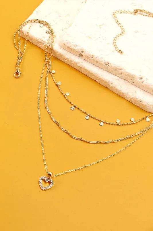 Fancy That Rhinestone Heart Layered Necklace sold by Madison + Mallory product image thumbnail 2