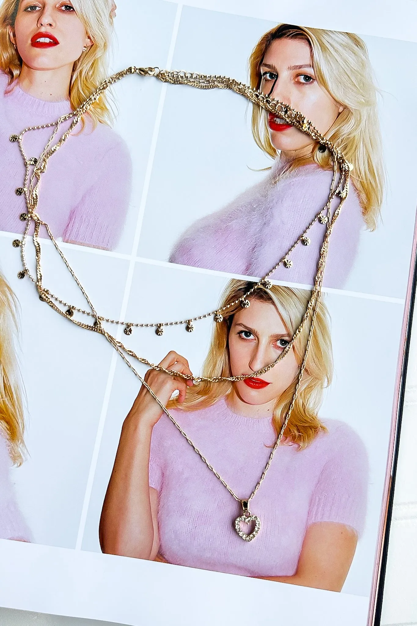 Fancy That Rhinestone Heart Layered Necklace sold by Madison + Mallory